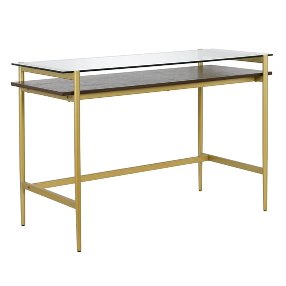 Evelyn&Zoe Contemporary 46 in. Brass Writing Desk