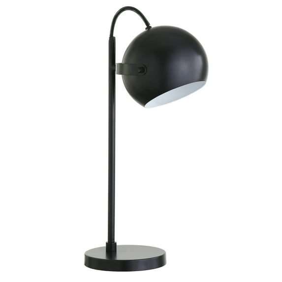 Evelyn&Zoe Contemporary Adjustable Height Metal Desk Lamp, Black