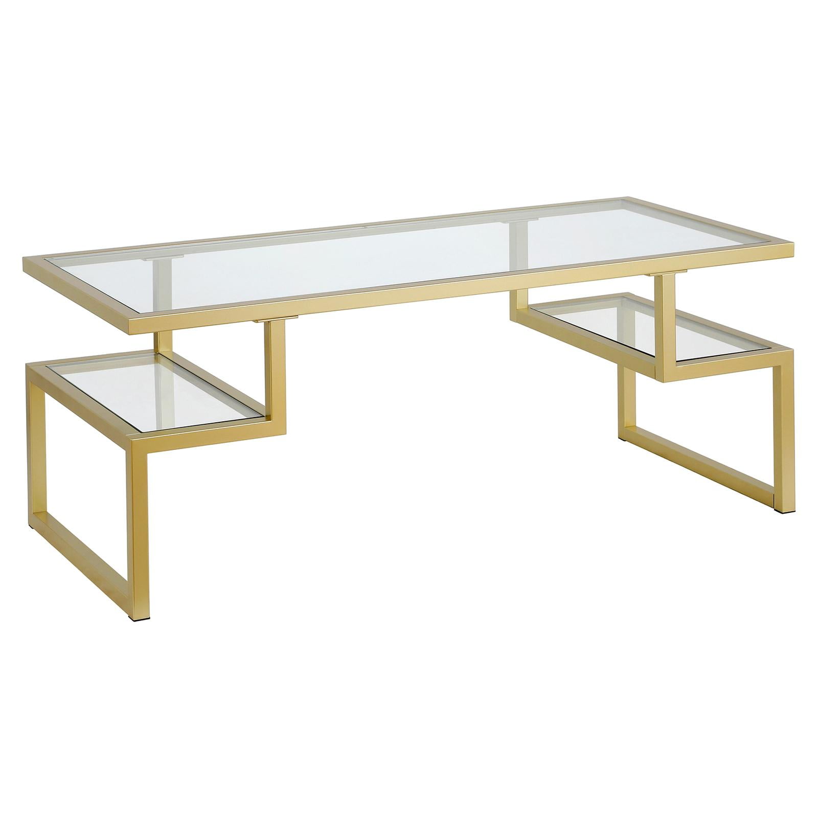 Evelyn&Zoe Contemporary Coffee Table with Glass Top