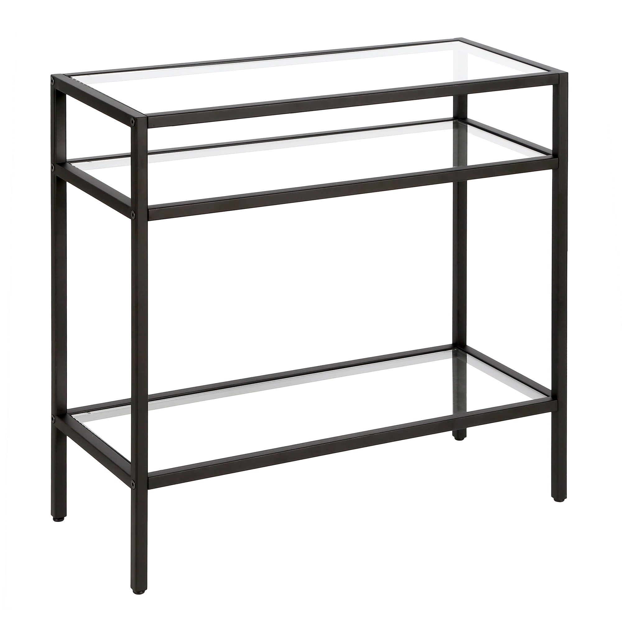 Evelyn&Zoe Contemporary Rectangular Side Table with Glass Top