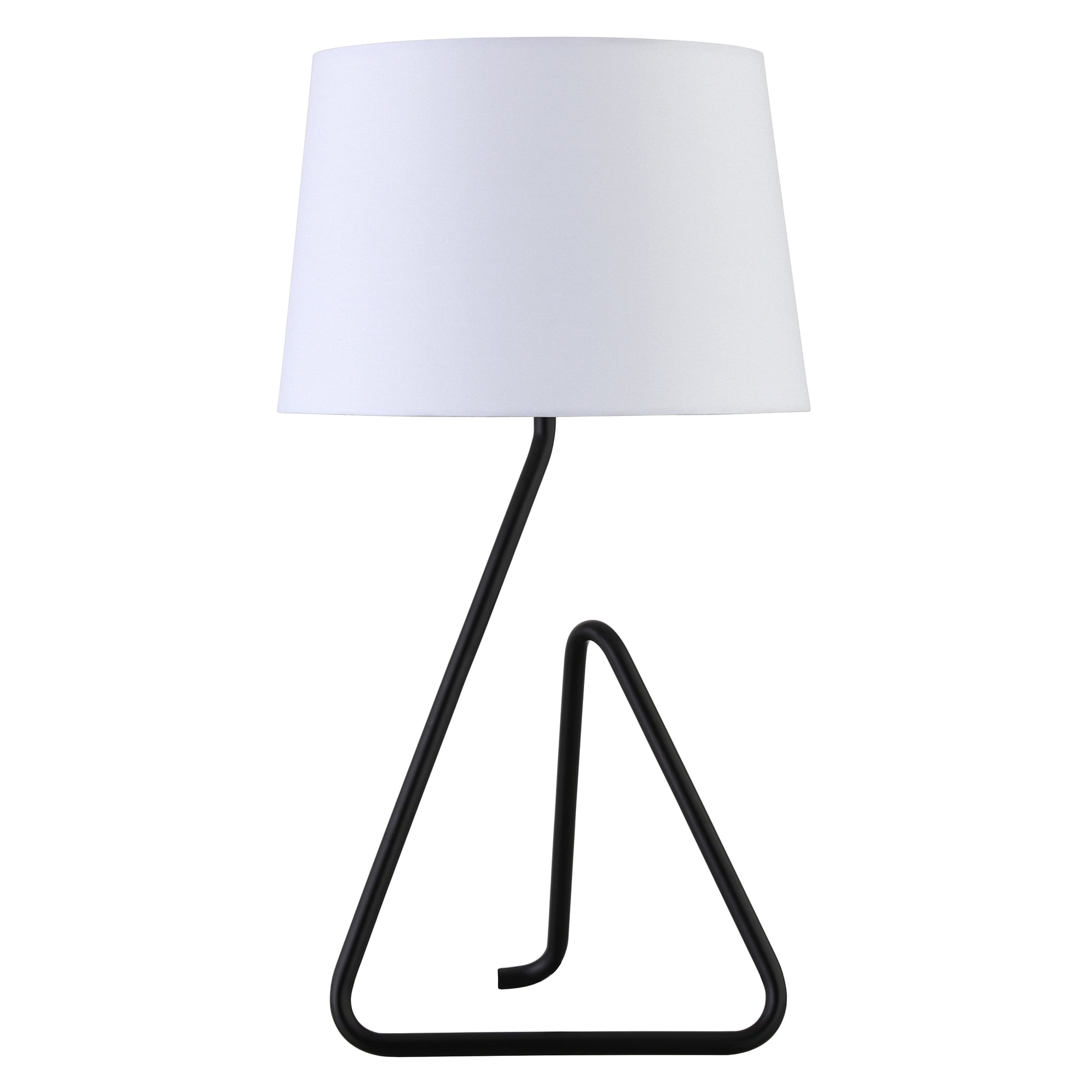 Evelyn&Zoe Cora 22" Modern Metal Table Lamp with White Bell Fabric Shade