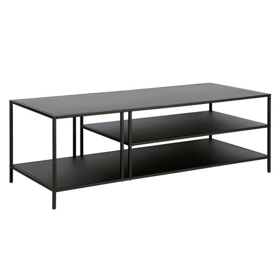 Evelyn&Zoe Cortland 48" Wide Rectangular Coffee Table in Blackened Bronze