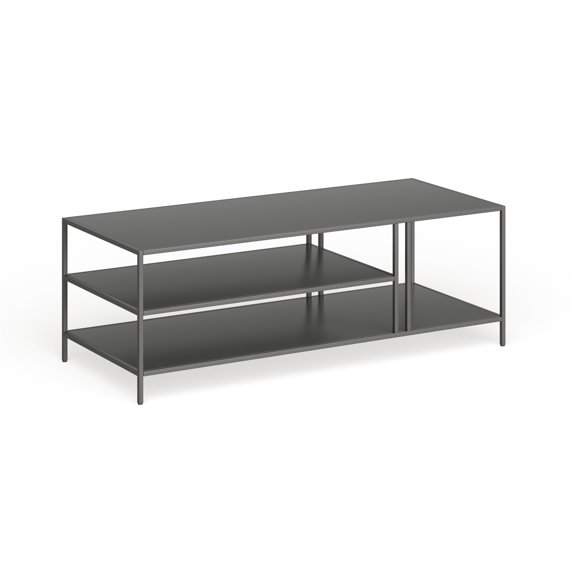 Evelyn&Zoe Cortland 48" Wide Rectangular Coffee Table in Gunmetal Gray