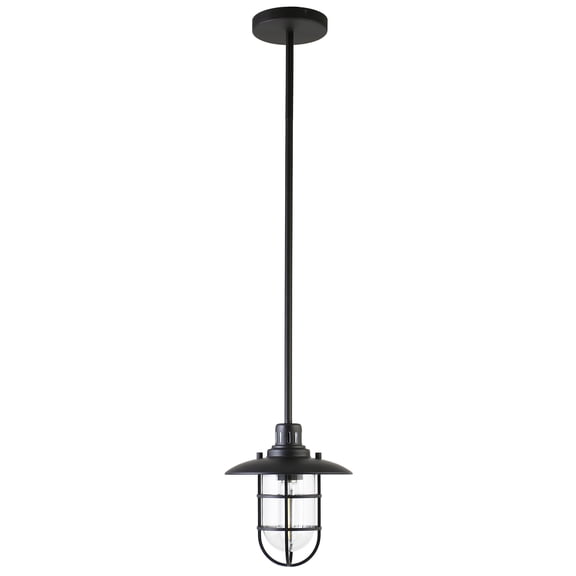 Evelyn&Zoe Modern Farmhouse 8" Wide Blackened Bronze Pendant