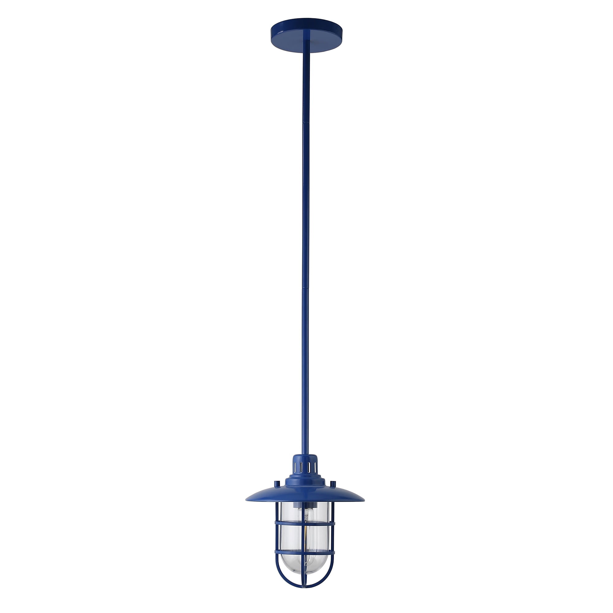 Bay Blue and Clear Glass Globe Pendant Light