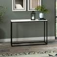 thumbnail image 1 of Evelyn&Zoe Dalbec 44" Wide Rectangular Console Table, Blackened Bronze/Faux Marble, 1 of 5