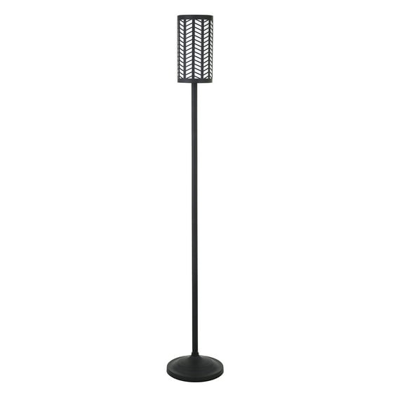 Evelyn&Zoe Delia 63.5" Tall Floor Lamp with Metal Shade, Blackened Bronze/Blackened Bronze