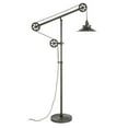 thumbnail image 1 of Evelyn&Zoe Descartes Wide Brim/Pulley System Floor Lamp with Fabric Shade in Aged Steel/Aged Steel, 1 of 2