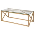 thumbnail image 1 of Evelyn&Zoe Dixon 46" Wide Rectangular Coffee Table, Brass, 1 of 10