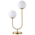 thumbnail image 1 of Evelyn&Zoe Dufrene 2-Light Table Lamp with Glass Shades, Brass/White Milk, 1 of 8