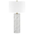 thumbnail image 1 of Evelyn&Zoe Elise 30" Tall Table Lamp with Fabric Shade, Marble/Brass/White, 1 of 6