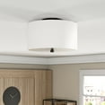 thumbnail image 1 of Evelyn&Zoe Ellis 12" Flush Mount with Fabric Shade in Matte Black/White, 1 of 5