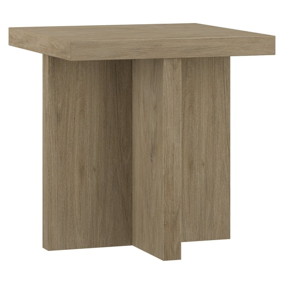 Evelyn&Zoe Elna 22" Wide Square Side Table, Antiqued Gray Oak