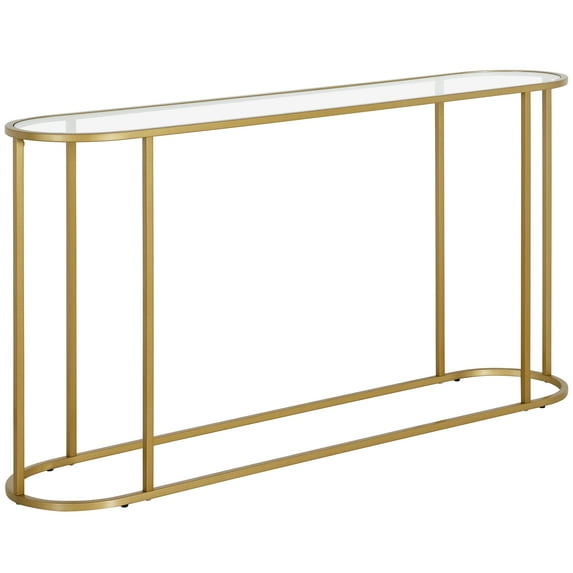 Evelyn&Zoe Erikson 54" Wide Rectangular Console Table, Brass