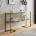thumbnail image 1 of Evelyn&Zoe Errol 55" Wide Rectangular Console Table with Faux Marble Top, Gold, 1 of 5