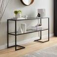 thumbnail image 1 of Evelyn&Zoe Errol 55" Wide Rectangular Console Table with Glass Top, Blackened Bronze, 1 of 5