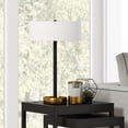 thumbnail image 1 of Evelyn&Zoe Estella 24" Tall Two-Tone Table Lamp with Fabric Shade in Matte Black/Brass/White, 1 of 8