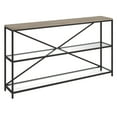 thumbnail image 1 of Evelyn&Zoe Fionn 55" Wide Rectangular Console Table, Blackened Bronze/Antiqued Gray Oak, 1 of 8