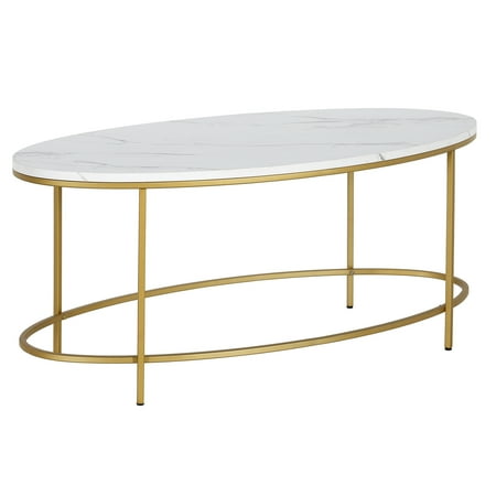 Camden&Wells - Francesca Coffee Table - Brass/Faux Marble