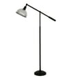 thumbnail image 1 of Evelyn&Zoe Frenkel 58" Tall Floor Lamp with Ribbed Glass Shade, Blackened Bronze/Clear, 1 of 12