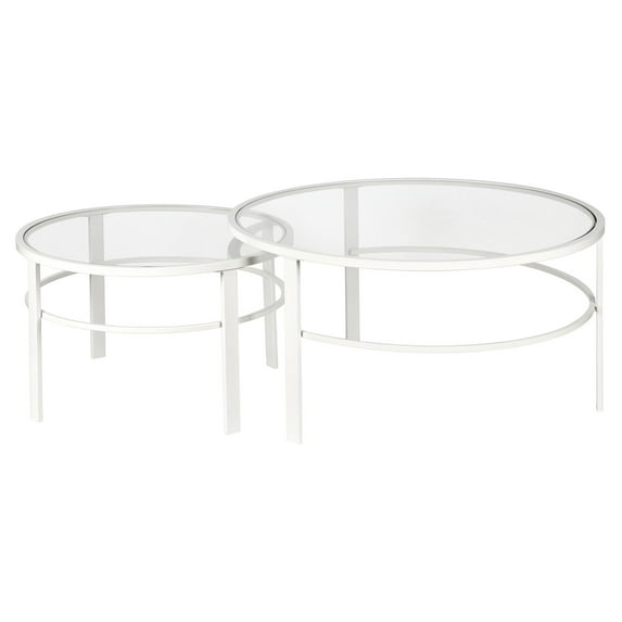 Evelyn&Zoe Gaia Round Nested Coffee Table, White