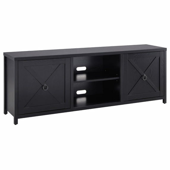 Evelyn&Zoe Granger Rectangular TV Stand for TV's up to 75", Black Grain