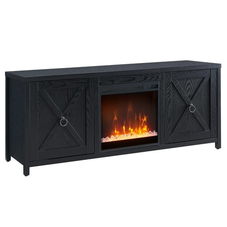 Camden&Wells - Granger Crystal Fireplace TV Stand for TVs Up to 65" - Black Grain