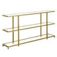 thumbnail image 1 of Evelyn&Zoe Greenwich 55" Wide Rectangular Console Table, Brass, 1 of 5
