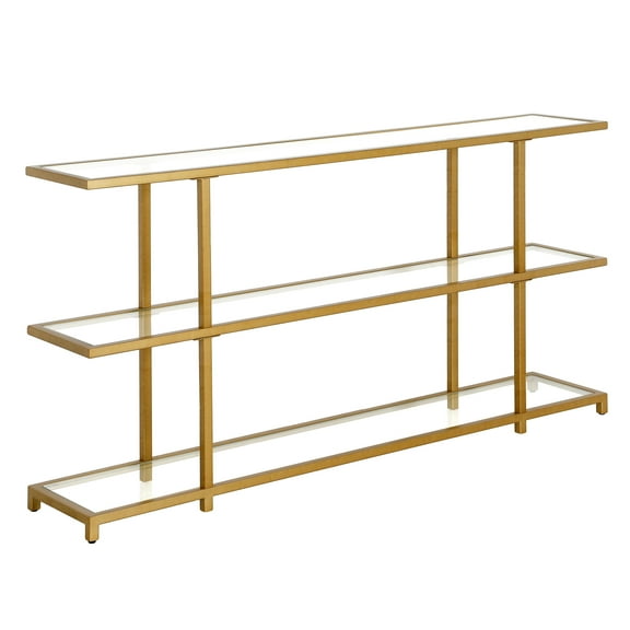Evelyn&Zoe Greenwich 55" Wide Rectangular Console Table, Brass