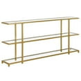 thumbnail image 1 of Evelyn&Zoe Greenwich 64" Wide Rectangular Console Table, Brass, 1 of 5