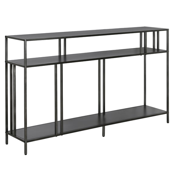 Evelyn&Zoe Gunmetal Gray Console Table, Black