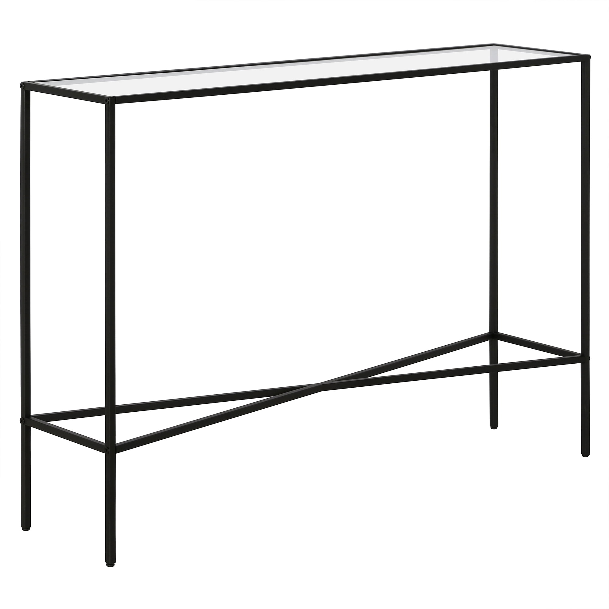 Henley 42" Blackened Bronze Metal & Glass Console Table