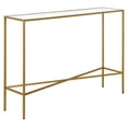 thumbnail image 1 of Evelyn&Zoe Henley 42" Wide Rectangular Console Table with Glass Top, Brass, 1 of 7