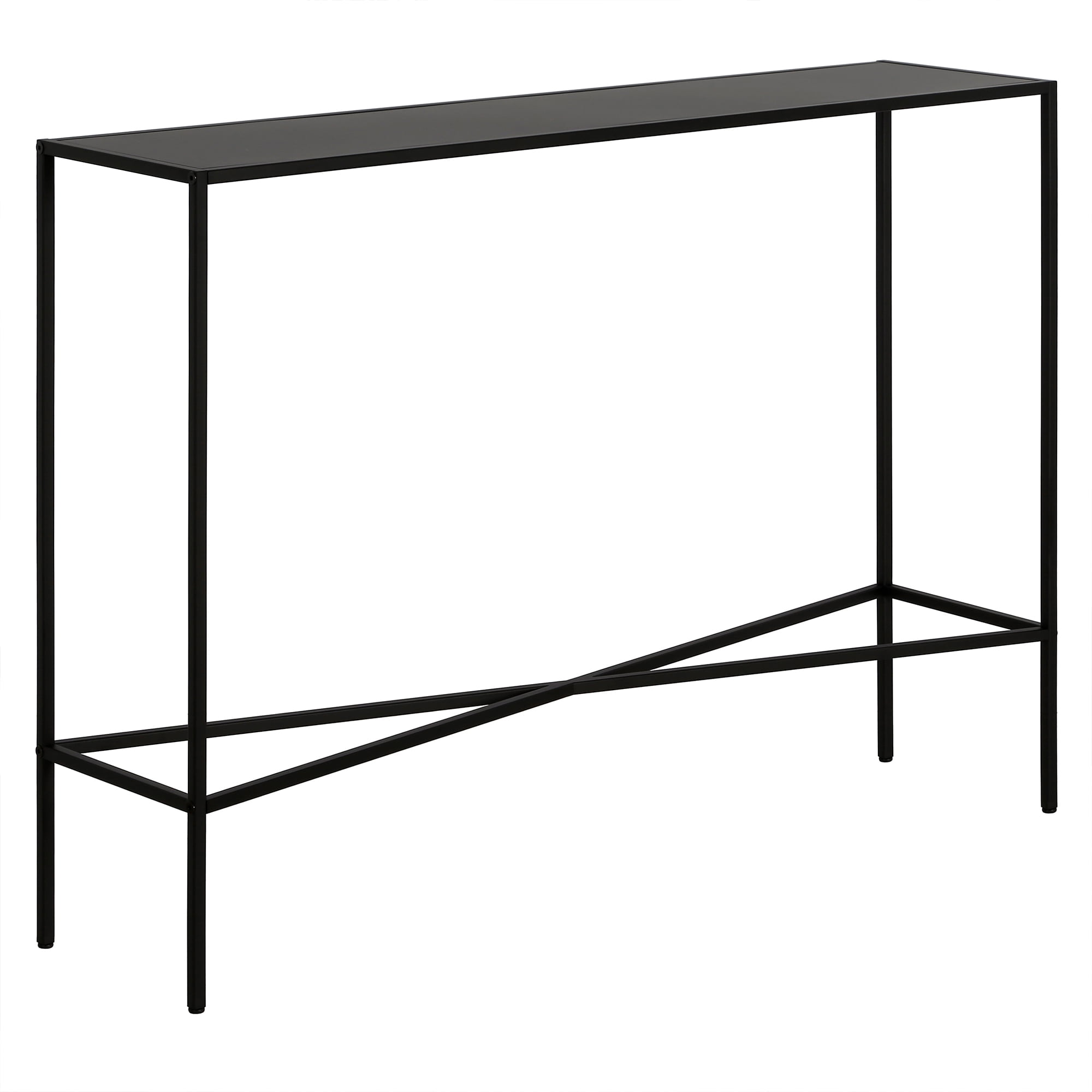 Henley 42" Blackened Bronze Metal and Glass Console Table