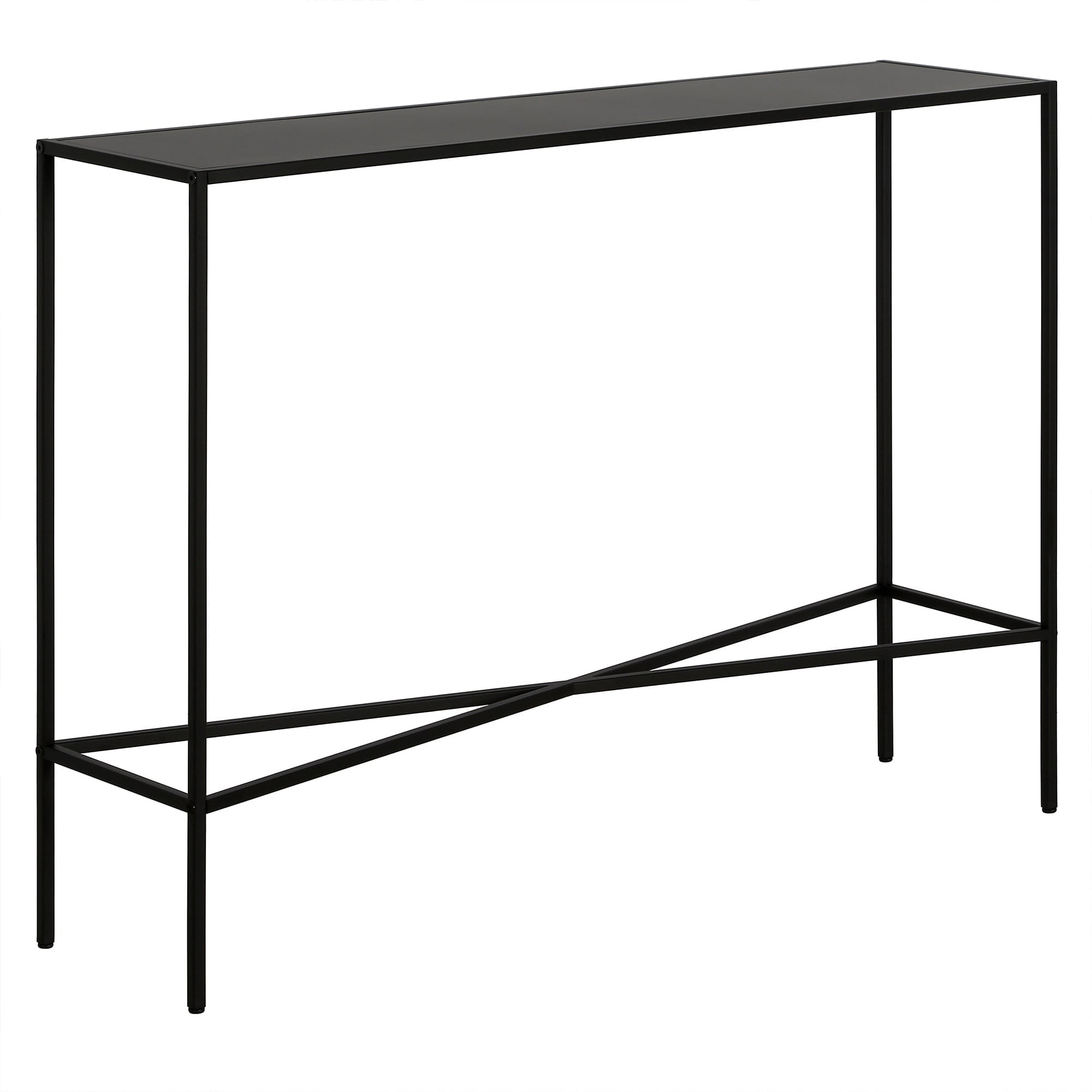 Henley 42" Blackened Bronze Metal and Glass Console Table