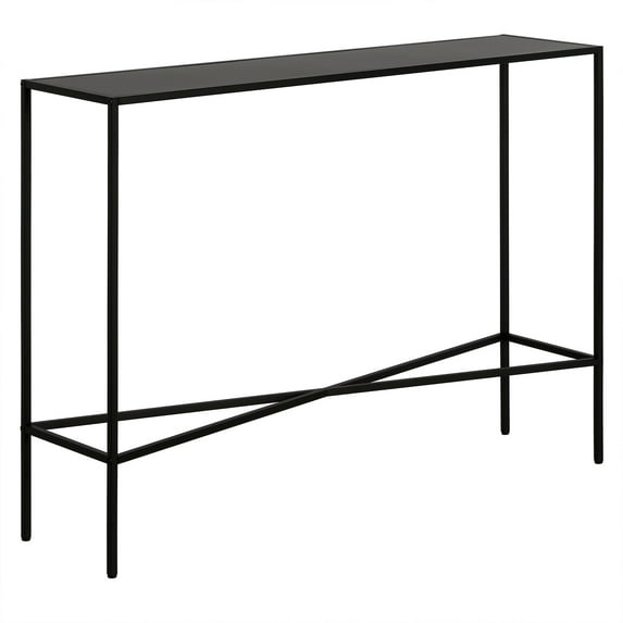 Evelyn&Zoe Henley 42" Wide Rectangular Console Table with Metal Top, Blackened Bronze
