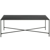 Evelyn&Zoe Henley 48" Wide Rectangular Coffee Table with Metal Top, Blackened Bronze