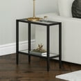 thumbnail image 1 of Evelyn&Zoe Hera 24" Wide Rectangular Side Table with Glass Shelf, Blackened Bronze, 1 of 5