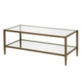 thumbnail image 1 of Evelyn&Zoe Hera 45" Wide Rectangular Coffee Table with Glass Shelf, Antique Brass, 1 of 8