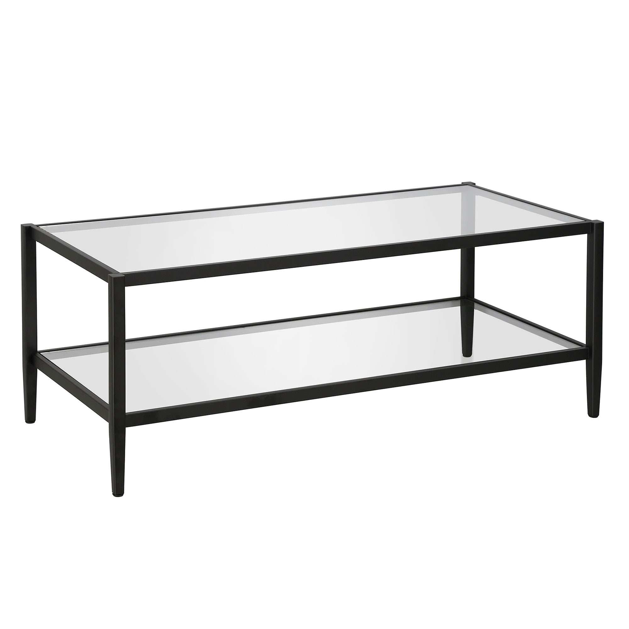 Wilda Rectangular Blackened Bronze Metal & Glass Coffee Table