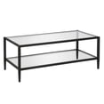 thumbnail image 1 of Evelyn&Zoe Hera 45" Wide Rectangular Coffee Table with Glass Shelf in Blackened Bronze, 1 of 7