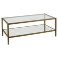 thumbnail image 1 of Evelyn&Zoe Hera 45" Wide Rectangular Coffee Table with Mirror Shelf, Brass, 1 of 8