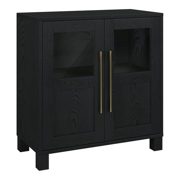 Evelyn&Zoe Holbrook 28" Wide Rectangular Accent Cabinet, Black Grain