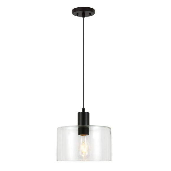 Evelyn&Zoe Industrial Clear Glass Pendant