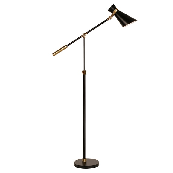 Evelyn&Zoe Industrial Metal Height-Adjustable Two-Tone Floor Lamp