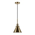 thumbnail image 1 of Evelyn&Zoe Industrial 8" Wide Brass Pendant, 1 of 7