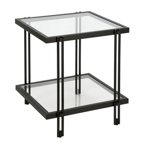 Evelyn&Zoe Inez 20" Wide Square Side Table, Blackened Bronze