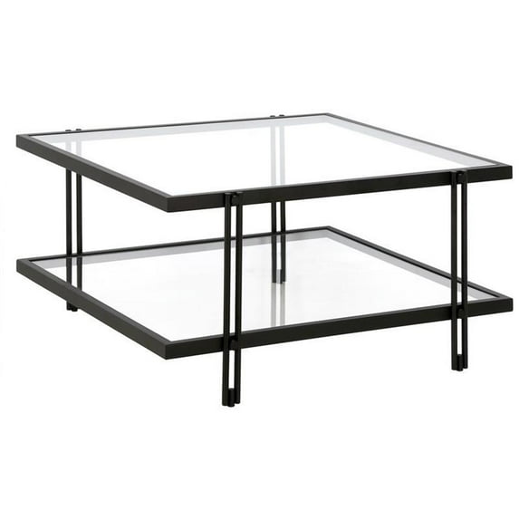 Evelyn&Zoe Inez 32" Wide Square Coffee Table in Blackened Bronze