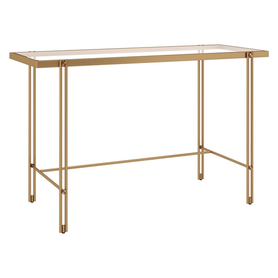 Evelyn&Zoe Inez 48" Wide Rectangular Desk in Brass
