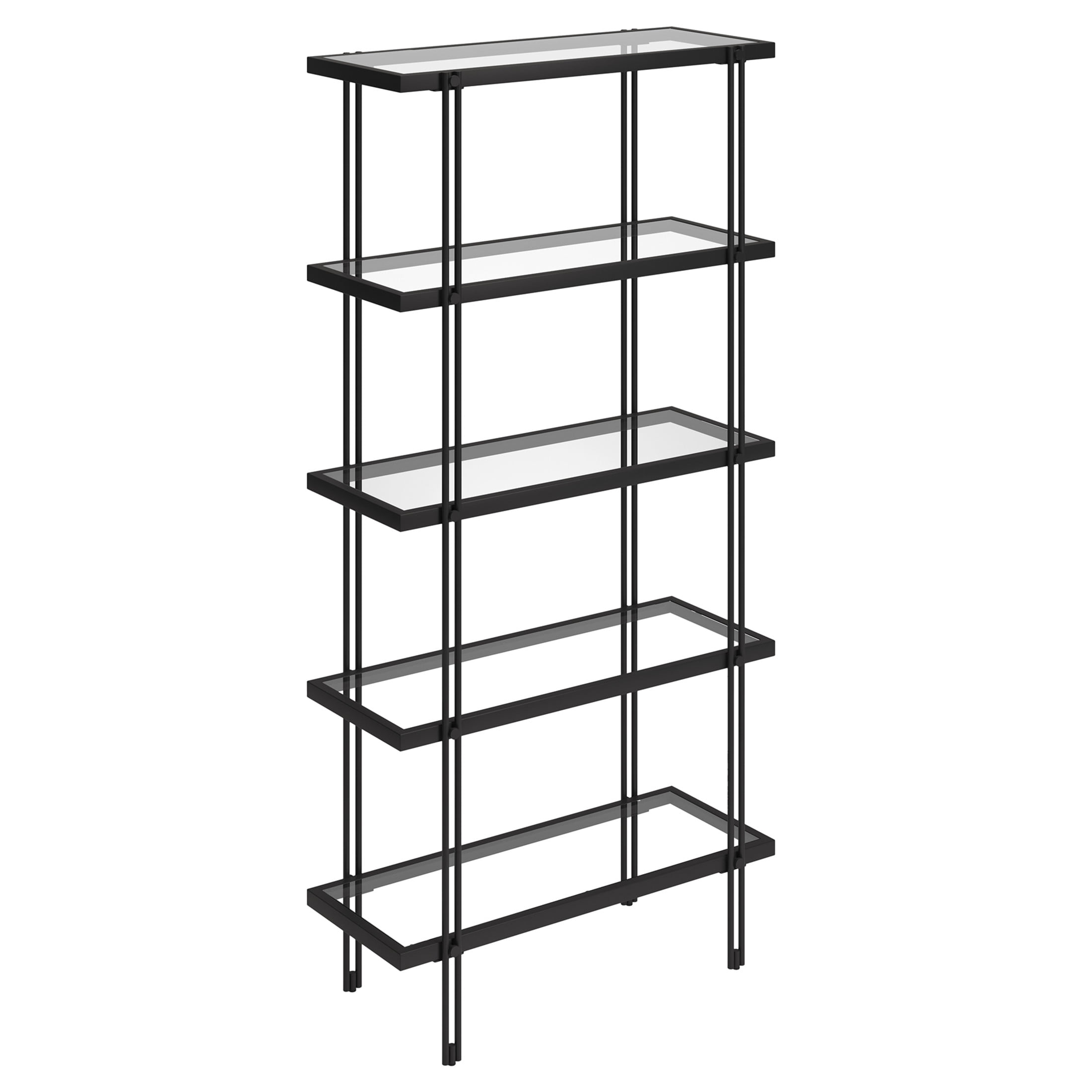 Evelyn&Zoe Inez 68" Tall Rectangular Bookcase in Blackened Bronze